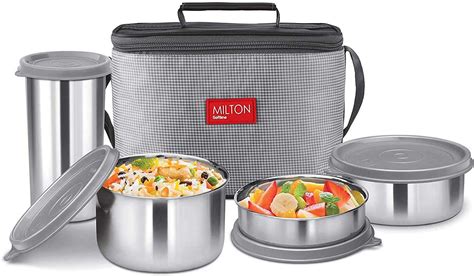 milton insulated 2 stainless steel container lunch box|lunch boxes online.